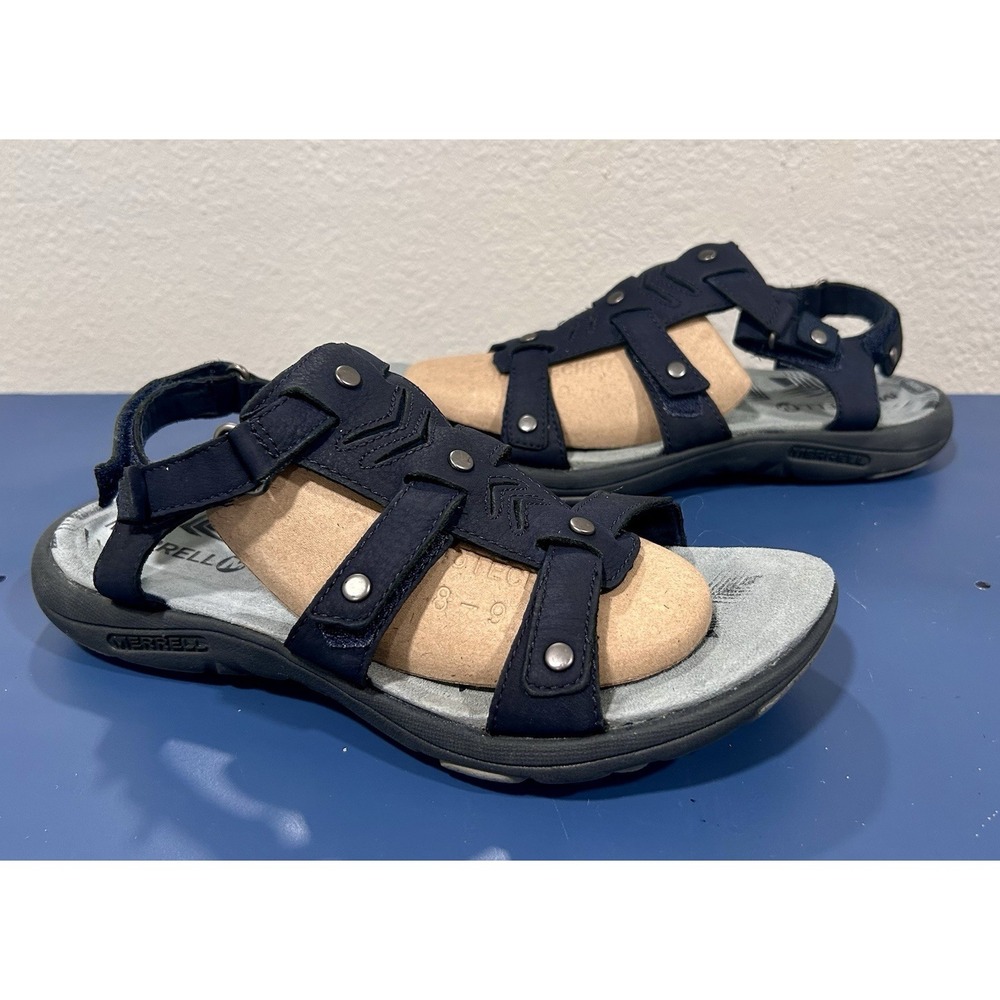 Merrell Adhera Sandals Blue Nubuck Leather Womens Sz 9
